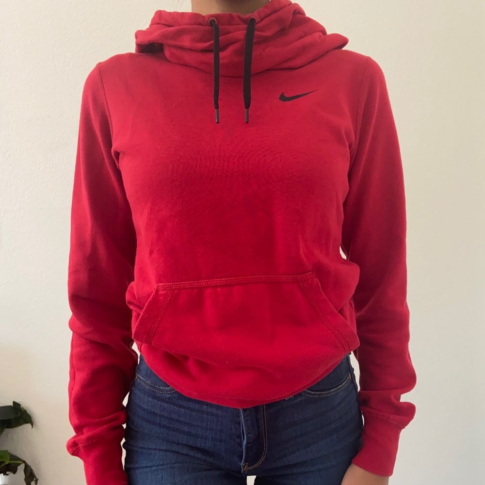 Red Nike hoodie sweater